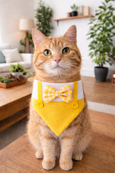 Minikpaw aksesuar Kedi ve Küçük Irk Köpek Sarı bahçivan Fular