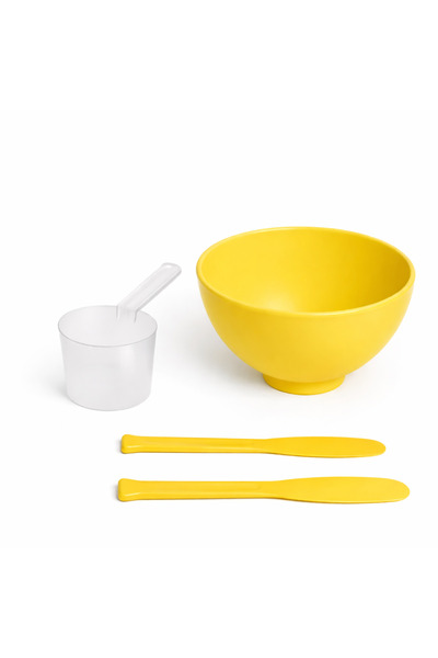Maske Karıştırma Kabı 3 lü Seti - Silikonlu Kırılmaz plastik. Kase,spatula,ölçek.