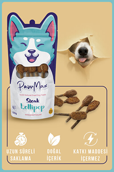 PAWMAX Dana Etli Munchy Çubuk - Doğal Kurutulmuş Köpek Ödül Maması - Steak Lo...