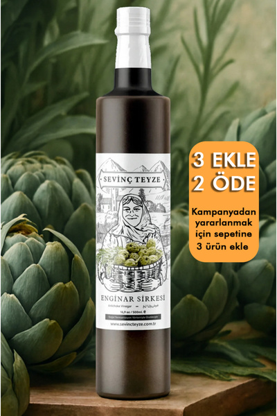 Organik Teyze Sevinç Teyze Doğal Fermantasyon Enginar Sirkesi, Artichoke Vine...