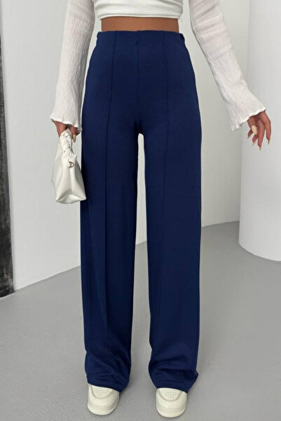 SEVENLINE Γυναικείο ψηλόμεσο παντελόνι Palazzo με ρίγες Lycra