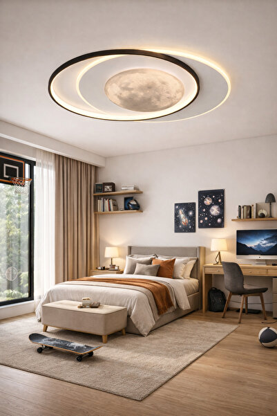 ESSLİGHT Fullmoon 50 Cm 3 Boyutlu 3 Işık Mod’lu Modern Salon Mutfak Yatak Oda...