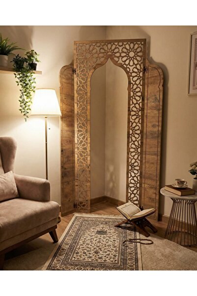 willhome Namaz Kıble Ibadet Mihrab Köşesi Dekoratif Motif Cnc Işleme MDF