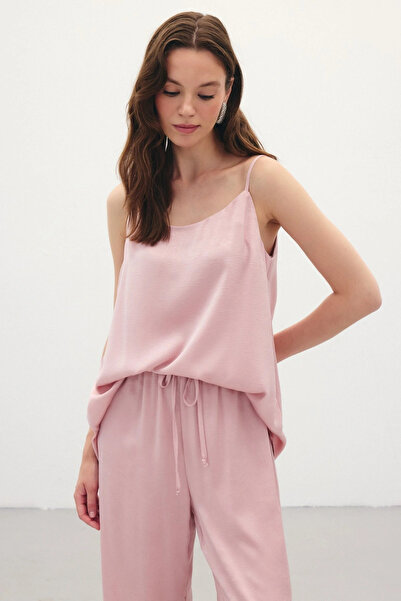 Sateen Σατέν Μπλούζα με λουράκι - Πούδρα