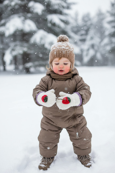 Kitti قفازات الفراولة للأطفال بإصبع واحد من 0 إلى 3 سنوات