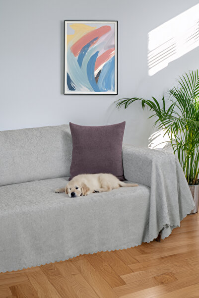 Latuda Home Husa scaun premium 175x350 Xlarge Gramaj Jacquard Chenille Silver...