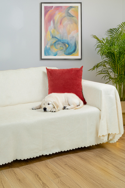 Latuda Home Husa scaun premium 175x350 Xlarge Gramaj Jacquard Chenille Ecru |...