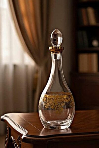 DECOSTYLE Pantoğraf Gold Karaf Şişe 1 Adet Tamamen El Yapımı altın yaldız