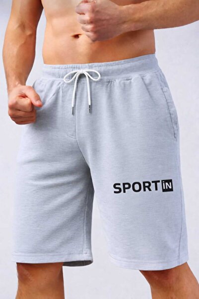 TREND ALİSSE Gri cepli Spor rahat bermuda Antrenman Şortu - Erkek Cepli Sport...