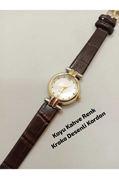 QUARTZ تصميم العلامة التجارية - علبة من الفولاذ الذهبي أنيقة - لون بني داكن ب...