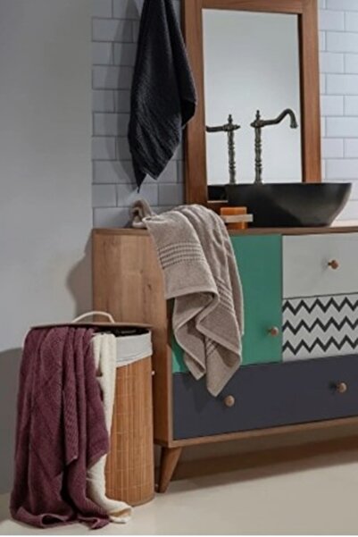 DECOSTYLE Καλάθι ρούχων από μπαμπού 48 λίτρων - Διακοσμητικό καλάθι για βρώμι...