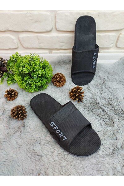 GEZER  Тапочки з нековзною підошвою чорно-сірого кольору для ванної кімнати Б...