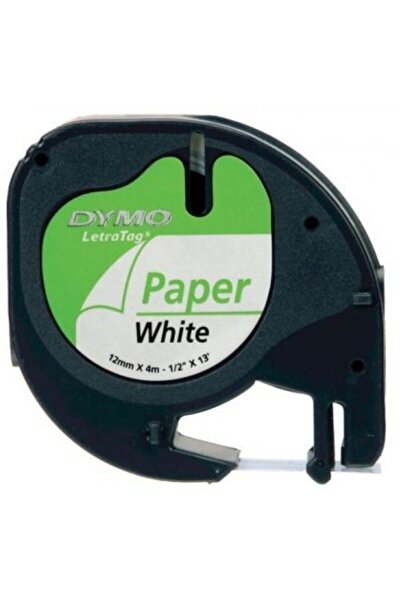 Dymo Χάρτινη κορδέλα Letratag (12 mm X 4 Mt) Λευκό κουτί 10 τεμαχίων