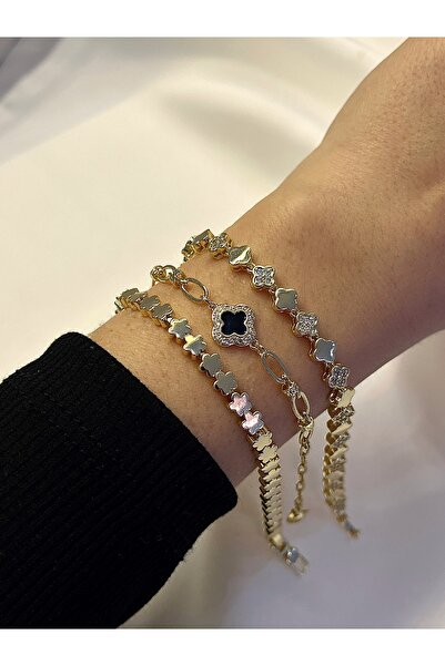 yeknova Xuping 14K Gold Renginde Kuyumcu İşçiliği Su Yolu Zirkon Taşlı Yonca ...