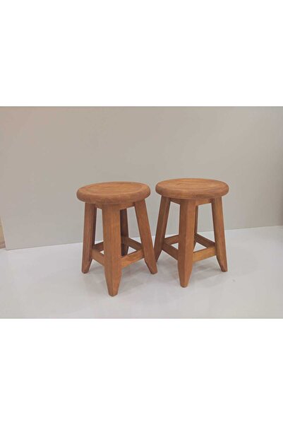 GÜLEN MOBİLYA Gülen Mobilya Ahşap Çam Ağacı 2'li Tabure