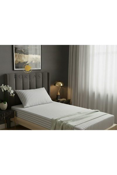 Boreas Home Lines Premium Ranforce Single Fitted Sheet and Pillowcase Set (10...
