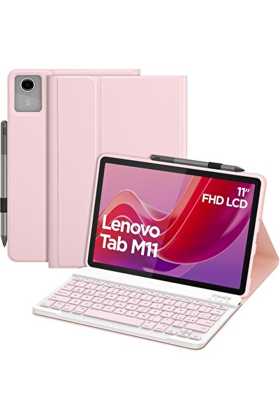 m.tk moveteck Lenovo Tab M11 Tb330fu 11 inç Uyumlu Tablet Klavyeli Kılıf Kabl...