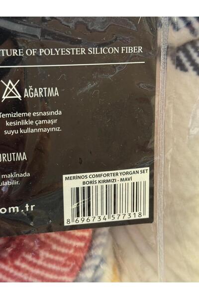 Merinos Comforter Boris Kırmızı Ekru Çift Kişilik Yorgan Seti