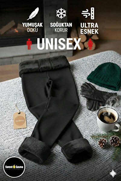 Sweet Sauna Erkek Peluş Termal Tayt Kışlık Polarlı Likralı Esnek Sıcak Tutan ...
