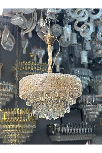 Kristal 40 CM LÜX SALON AVİZE GOLD