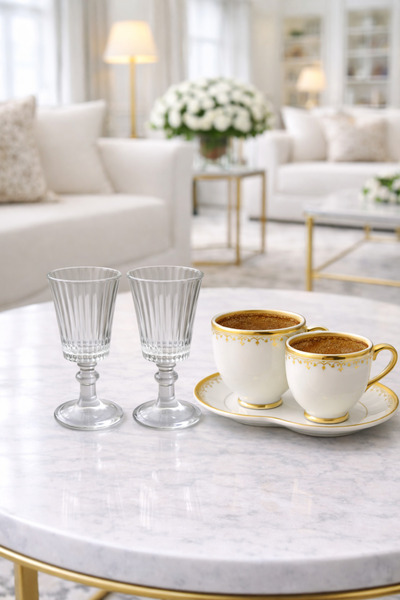 Emsay Store La Cuppa Coffee Side Glass Coffee Cup – Set of 2 |   Minimal & St...