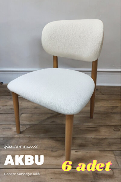 AKBU 6lı Yüksek Kalite Bohem Sandalye Kılıfı , Lastikli , Mutfak Sandalye Örtüsü