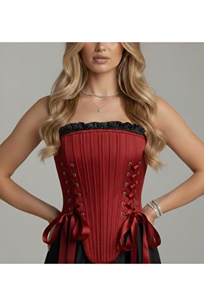 SARA Clothessy Bordo Victorian Vintage Korse Büstiyer