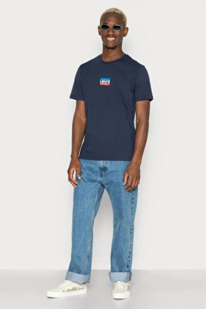 Levi's Tricou pentru bărbați bleumarin - 100% bumbac, decolteu, croială normală