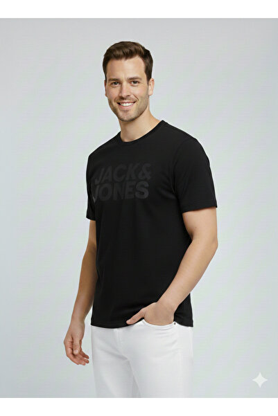 Jack & Jones Yuvarlak Yaka Siyah Erkek T-Shirt 12151955_JJECORP LOGO TEE SS O...