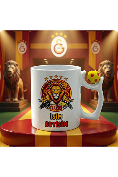 MRN Tasarım Sarı Kırmızı Kupa Bardak - Taraftar Kupa - Özel Tasarım Galatasar...