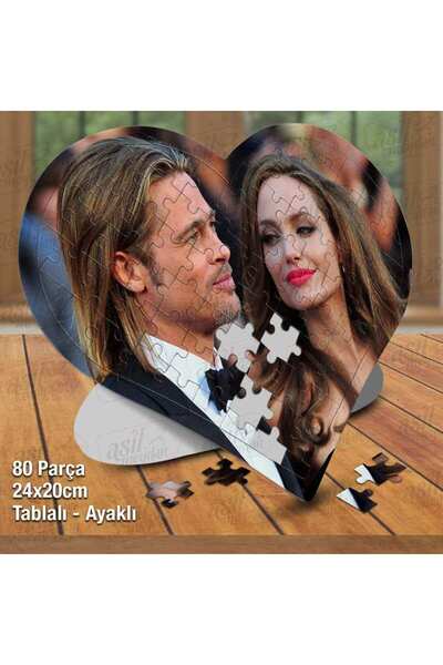 Genel Markalar Kalpli Sevgililer Günü Kişiye Özel Tasarım Puzzle Fotoğraf Bas...