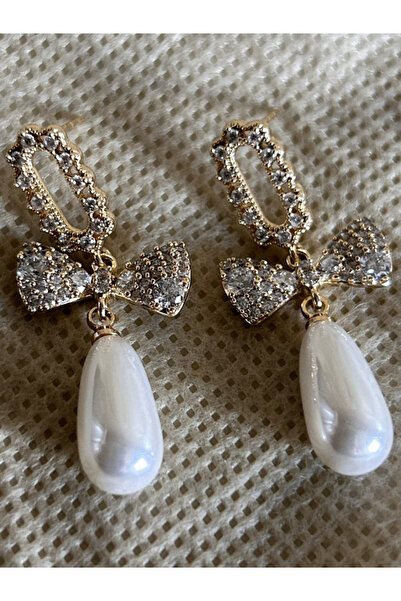 BİJUKO TAKI Stilinizi Parlatın أقراط بيلاريا – تصميم ذهبي اللون مع فيونكة حجر...