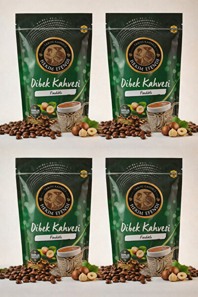 HEKİM EFENDİ قهوة ديبك بالبندق 200 جرام، عبوة من 4 قطع