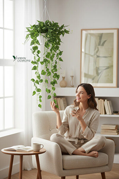 YAPAY ÇİÇEKÇİNİZ Yapay Sarmaşık 9 Dal Hedera Sarkan Yapay Çiçek