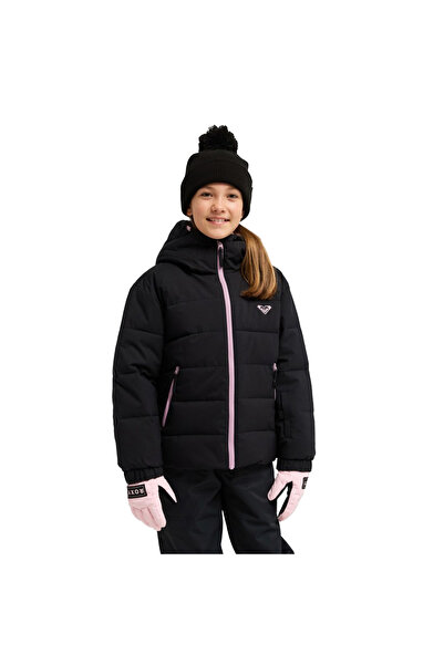 Roxy Snowyhill Puffy Girl Jk Kız Çocuk Siyah Snowboard Ceketi Kız Çocuk SNOWB...