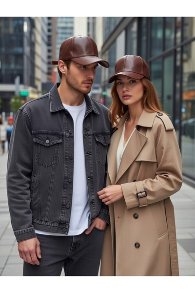 BY SCK Pălărie maro din piele naturală - Tendință sezon nou