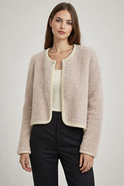 ayriss Soft Dokulu Uzun Kollu Peluş Yelek