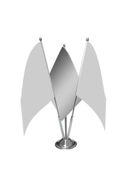 Genel Markalar 3'lü Masa Bayrağı Seti - Firmanıza Özel - Üçlü Saten Masa Bayr...