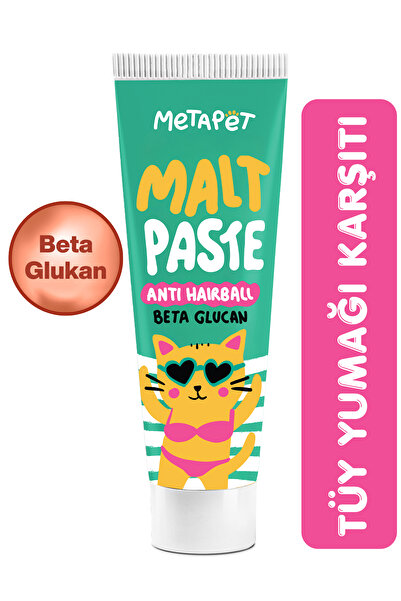 Metapet Tüy Yumağı Önleyici Kedi Maltı, Kediler için Anti Hairball Macun Past...