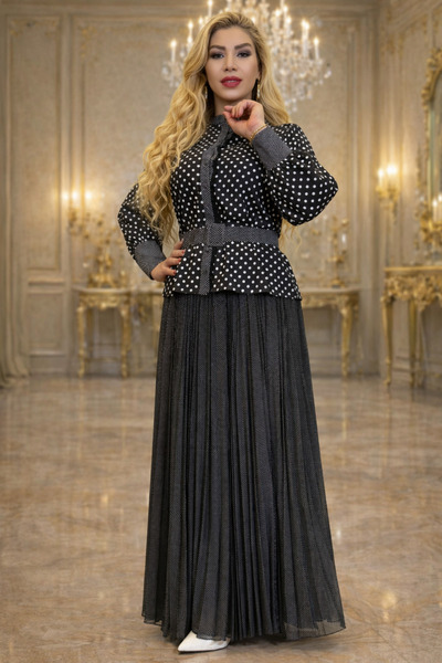 Yeşilmoda Takım,Gömlek ve etekli,El işlemeli,piliseli, astarlı,yüksek kalitel...