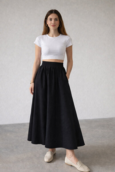 Kahra Collection Double Skirt with Elastic Waist and Pockets