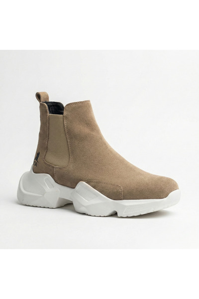 BESKAR BA0444 Bağcıksız Rahat Yüksek Taban Vizon Erkek Spor Yarım Bilek Bot