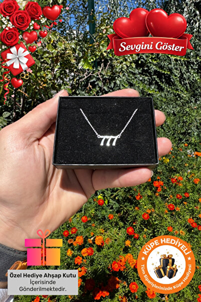 Lucente Jewellery 925 Ayar Hediye Kutulu 777 Melek Sayılı Sevgililer Günü Güm...