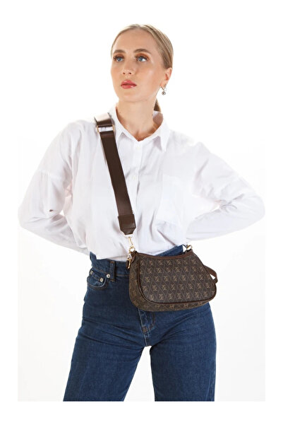 Shift Co Farme Monogram Kahverengi Çapraz Çanta