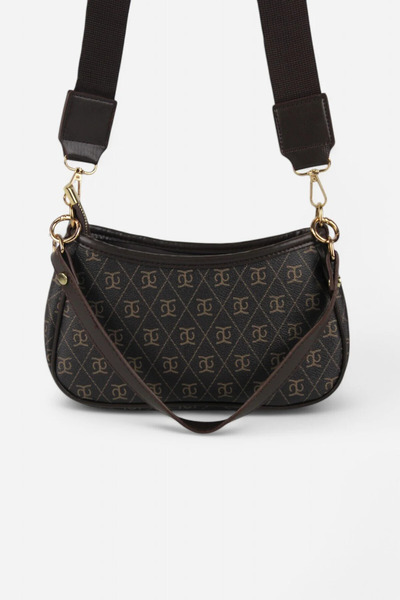 Shift Co Farme Monogram Kahverengi Çapraz Çanta