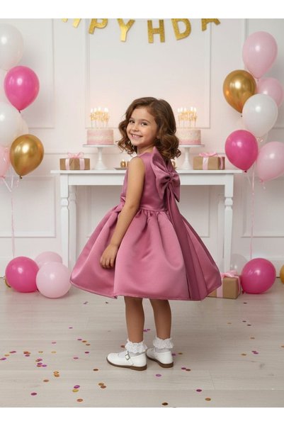 tuana girls dress with ribbon detail