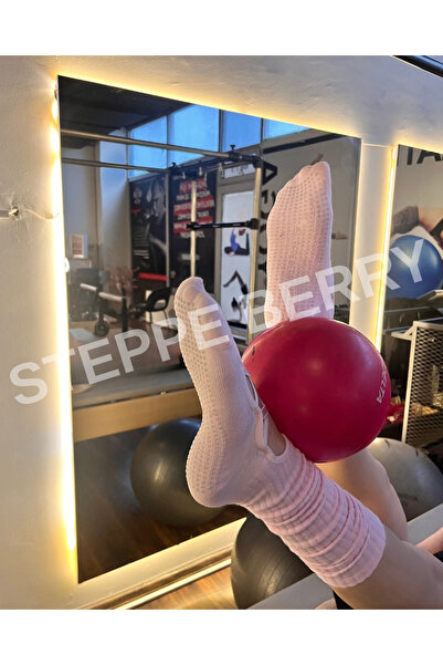 STEPPE BERRY 1 Çift Premium Pilates ve Yoga Tozluk Çorap Çapraz Bant Kaydırmaz Taban