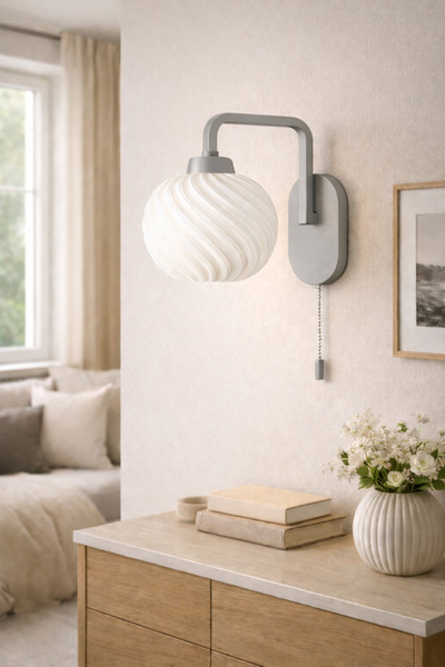 Limon 3D Desing Viola Wall Gray Sconce Lamp Modern Decorative Minimal with Pu...