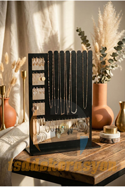 tsddekorasyon Tsd Dekorasyon Siyah Ahşap Takı/ Kolye/küpe Standı