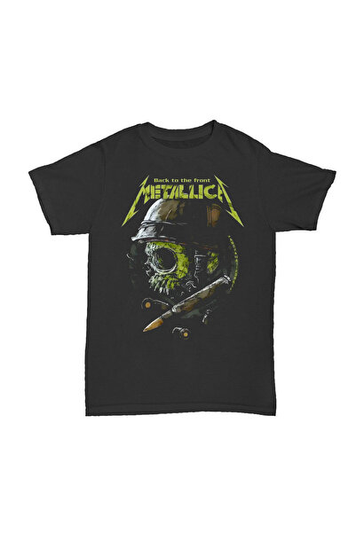 l'eivor Metallica Askeri Tasarım Baskılı Erkek Pamuk Siyah T-shirt